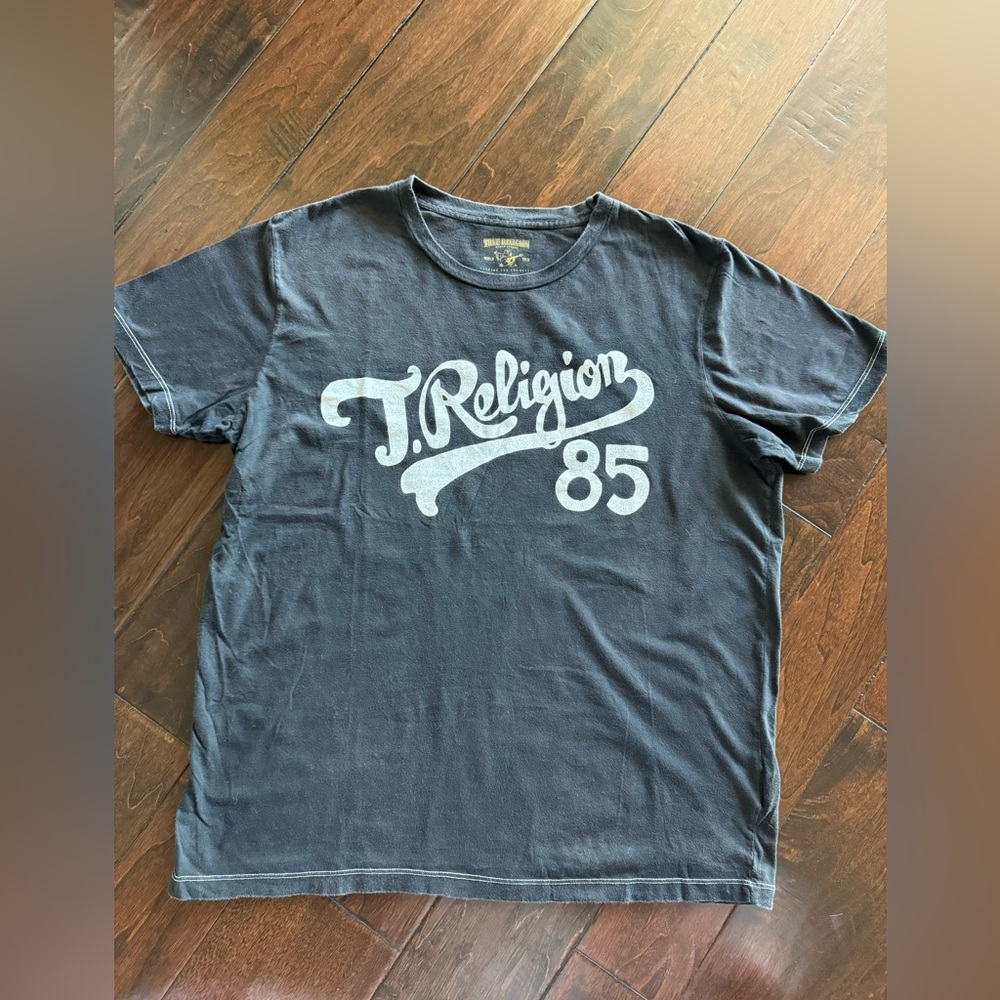 True Religion Relaxed Soft Wash Black Men's T-Shirt XL Authentic